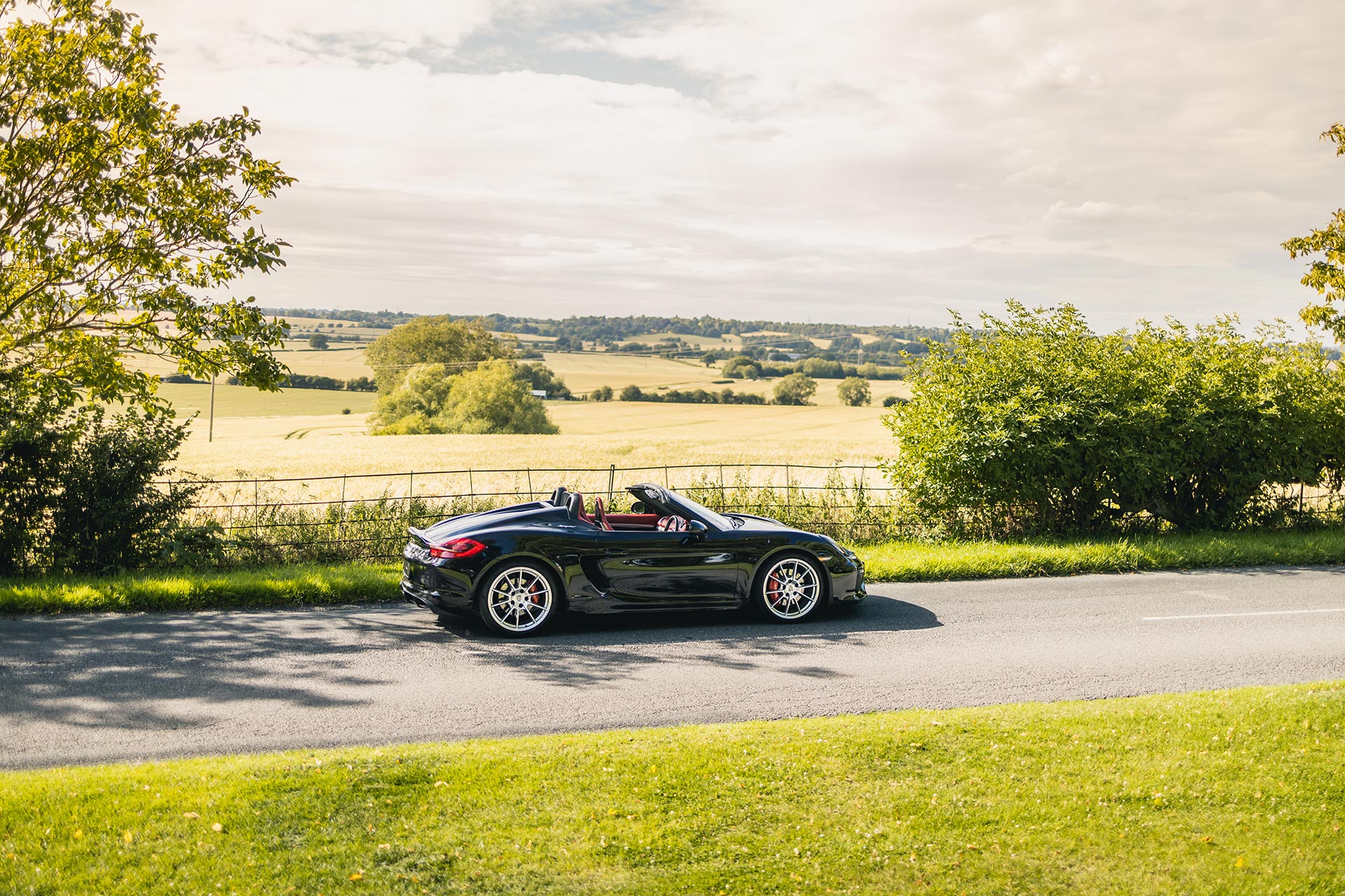 Black Porsche 981 Spyder with red interior for sale at RPM Technik
